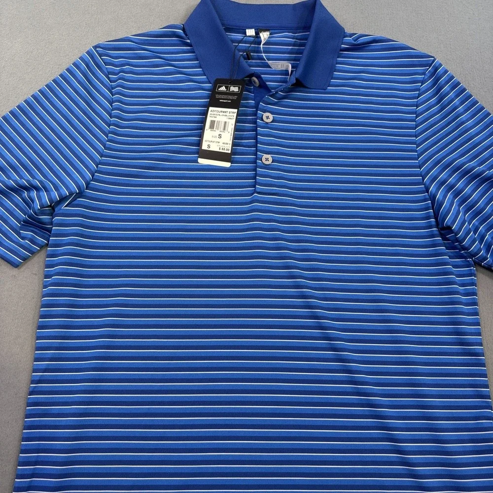 Nike GOLF SHIRT Dri-FIT Men's SMALL PERFORMANCE Stripped NAVY